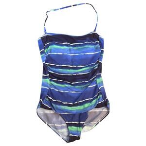Tommy Bahama One Piece Blue Halter Neck Size 16 Swimsuit